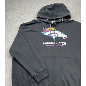 Nike NFL Crucial Catch Intercept Cancer XXL Denver Broncos Black Hood Sweatshirt